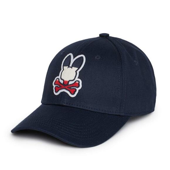 Psycho Bunny Classic Blue Baseball Cap OS Unisex 100% Cotton Embroidered Logo - Picture 1 of 13